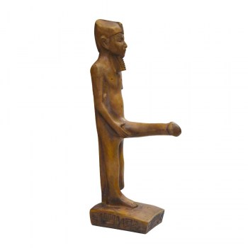 Figura dios Min en pie marrón
